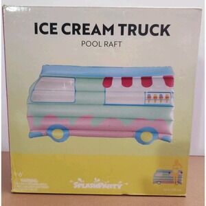 SPLASHPARTY Ice Cream Truck Pool Raft New In Box 60" Summer Fun Water Float
